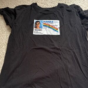 Black T-Shirt with Hawaii Driver License Graphic